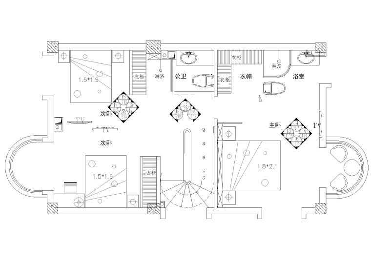 [廈門(mén)]風(fēng)景秀麗山莊簡(jiǎn)歐三層別墅室內(nèi)裝修施工圖（含效果）