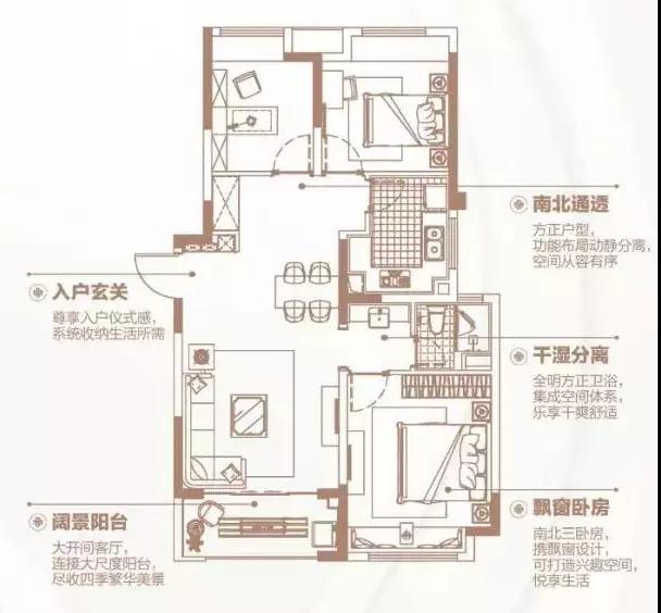 150㎡戶(hù)型四間朝南,一個(gè)創(chuàng)新的戶(hù)型,我不允許它有1㎡的浪費(fèi)。